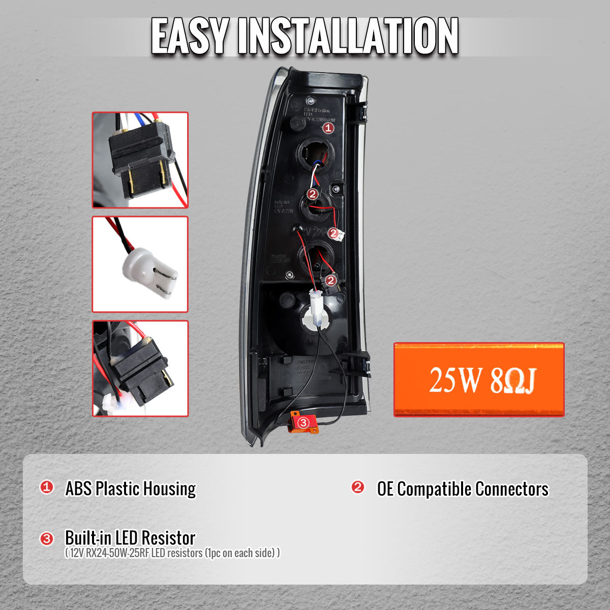 2003-2006 Chevrolet Silverado 1500 2500 3500 LED Bar Tail Lights (Black Housing / Smoked Lens)