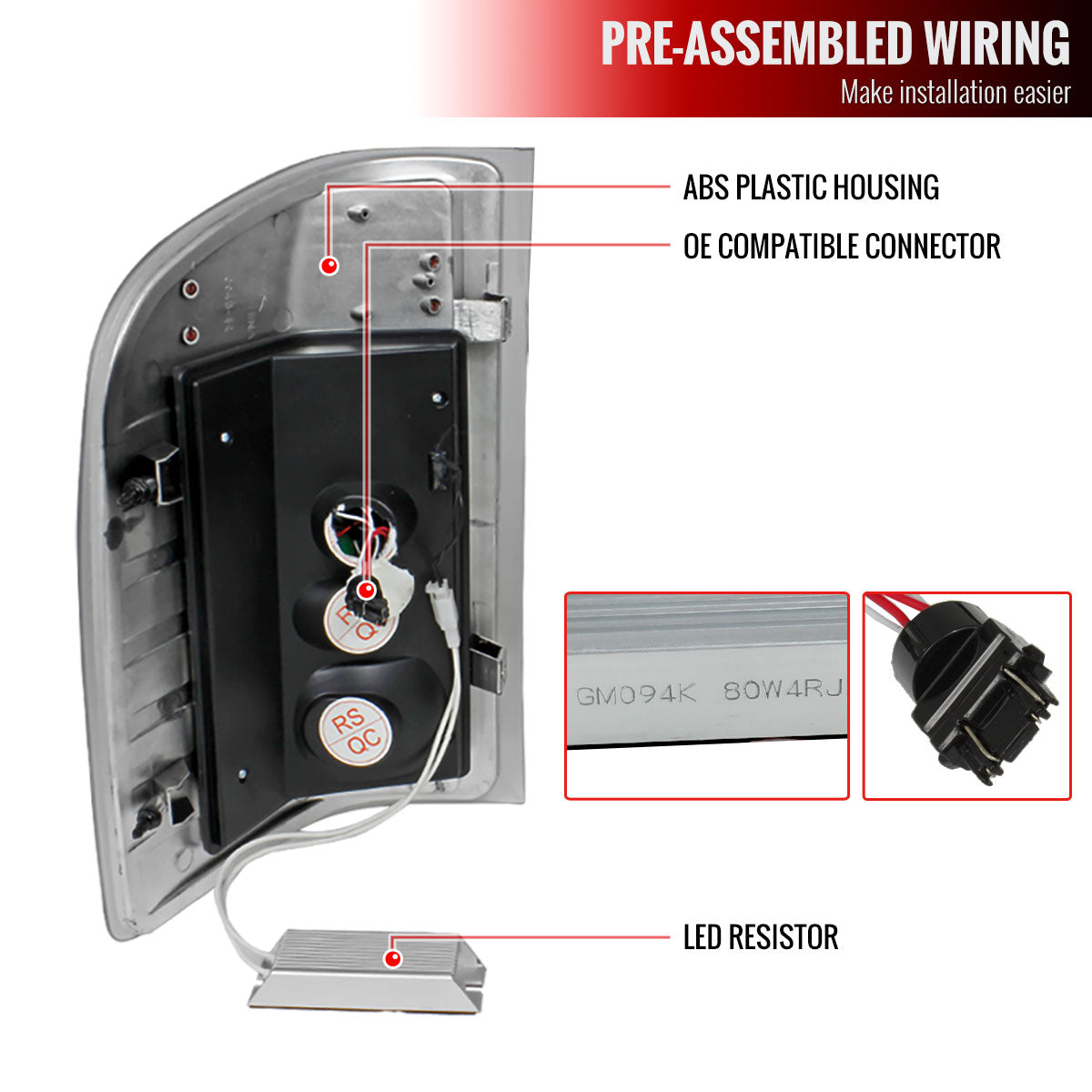 2007-2014 Chevrolet Silverado 1500 2500HD 3500HD LED Tail Lights (Chrome Housing/Clear Lens)