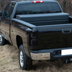 2007-2013 Chevrolet Silverado 1500/ 2007-2014 Silverado 2500HD/3500HD LED Tail Lights with White LED Bar (Glossy Black Housing/Dark Smoked Lens)