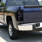 2007-2013 Chevrolet Silverado 1500/ 2007-2014 Silverado 2500HD/3500HD LED Tail Lights with White LED Bar (Glossy Black Housing/Dark Smoked Lens)