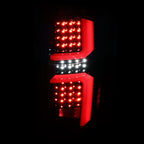 2007-2013 Chevrolet Silverado 1500/ 2007-2014 Silverado 2500HD/3500HD LED Tail Lights with Red LED Bar (Jet Black Housing/Clear Lens)