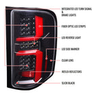 2007-2013 Chevrolet Silverado 1500/ 2007-2014 Silverado 2500HD/3500HD LED Tail Lights with Red LED Bar (Jet Black Housing/Clear Lens)
