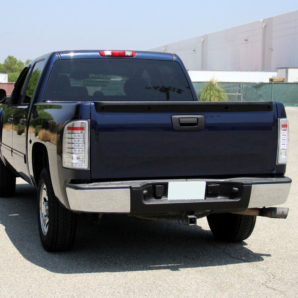 2007-2014 Chevrolet Silverado 1500 2500HD 3500HD LED Tail Lights (Chrome Housing/Clear Lens)