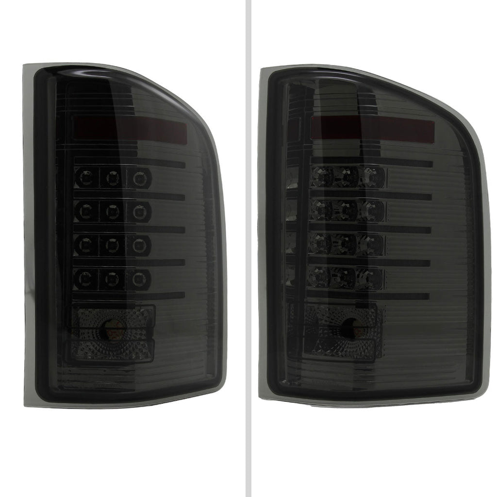 2007-2014 Chevrolet Silverado 1500 2500HD 3500HD LED Tail Lights (Chrome Housing/Smoked Lens)