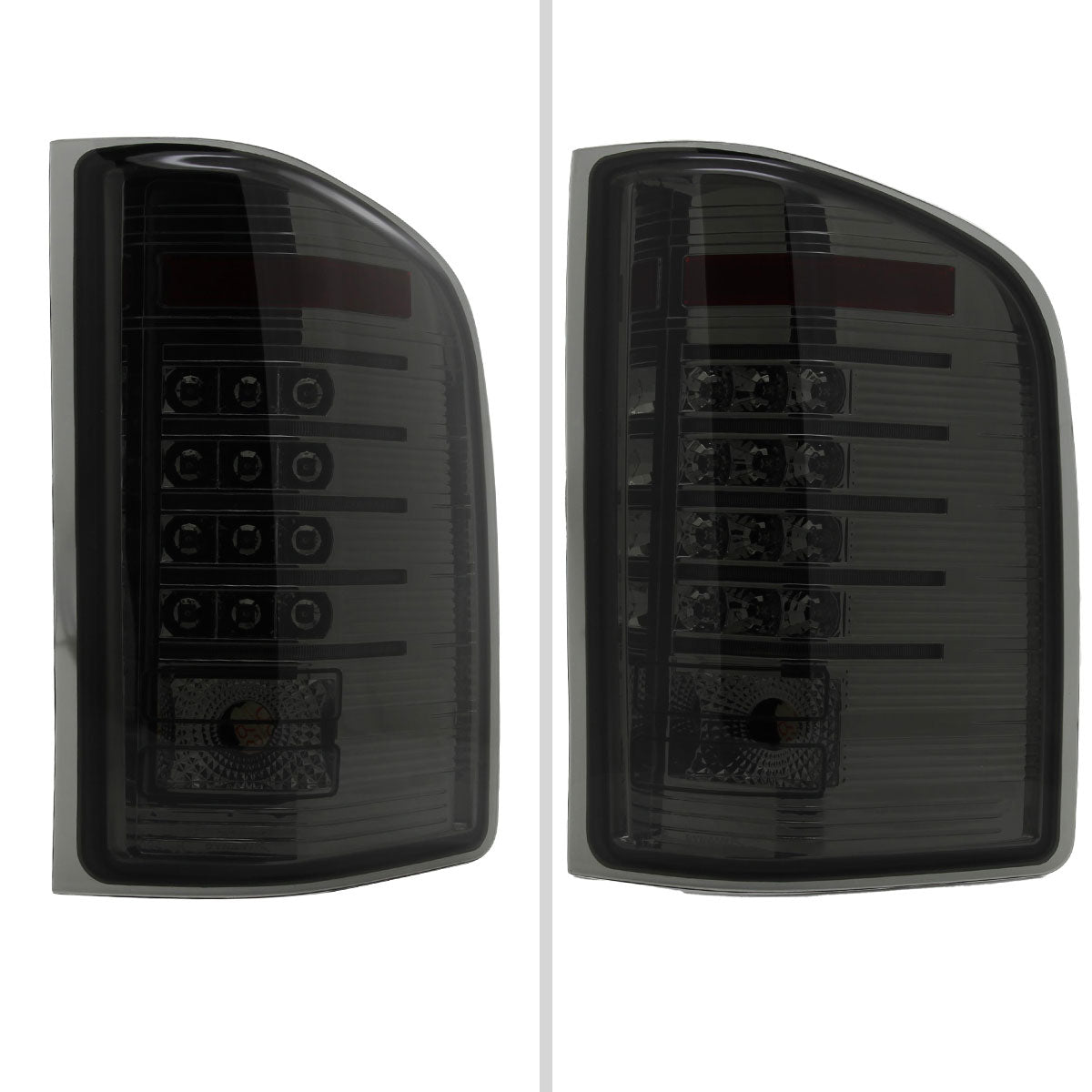 2007-2014 Chevrolet Silverado 1500 2500HD 3500HD LED Tail Lights (Chrome Housing/Smoked Lens)