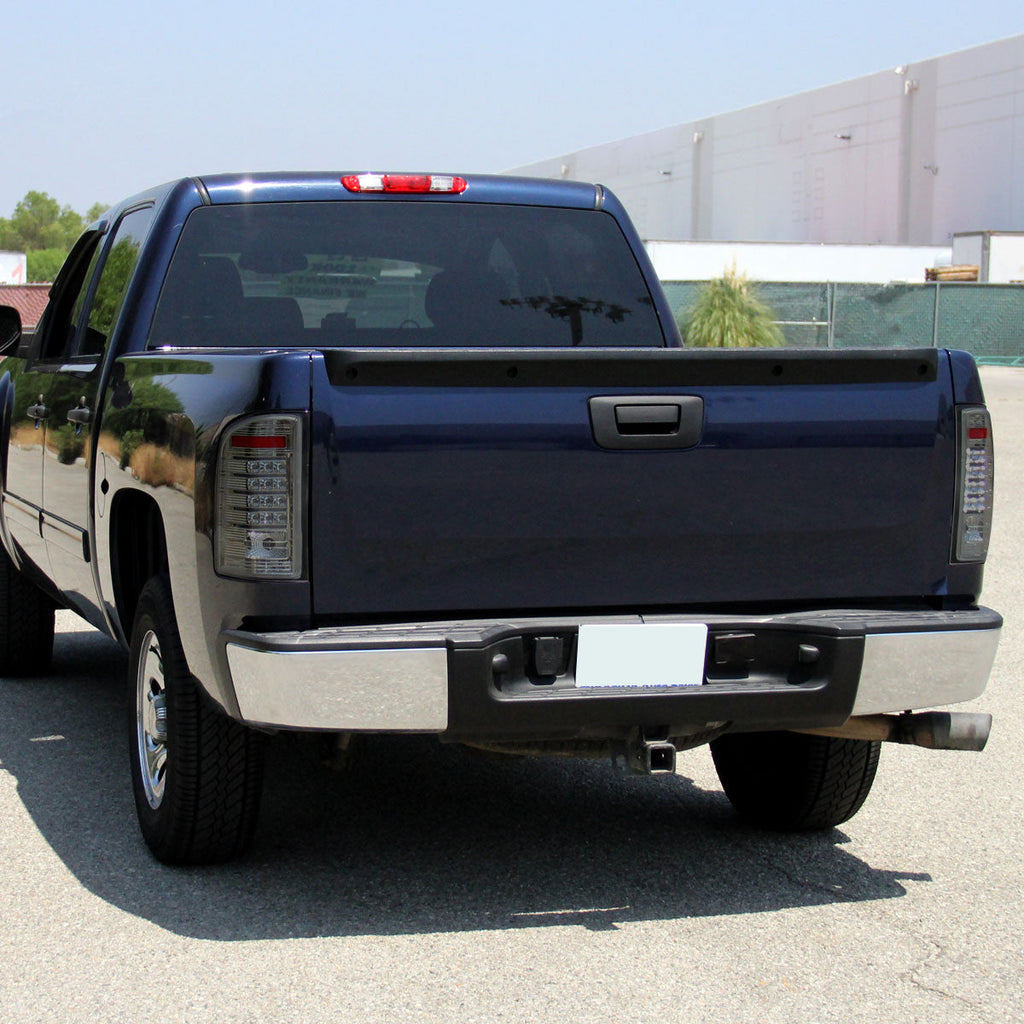 2007-2014 Chevrolet Silverado 1500 2500HD 3500HD LED Tail Lights (Chrome Housing/Smoked Lens)