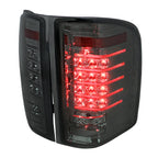 2007-2014 Chevrolet Silverado 1500 2500HD 3500HD LED Tail Lights (Chrome Housing/Smoked Lens)