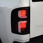 2007-2013 Chevrolet Silverado 1500/ 2007-2014 Silverado 2500HD/3500HD LED Tail Lights with White LED Bar (Matte Black Housing/Clear Lens)