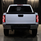 2007-2013 Chevrolet Silverado 1500/ 2007-2014 Silverado 2500HD/3500HD LED Tail Lights with White LED Bar (Matte Black Housing/Clear Lens)