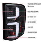 2007-2013 Chevrolet Silverado 1500/ 2007-2014 Silverado 2500HD/3500HD LED Tail Lights with White LED Bar (Matte Black Housing/Clear Lens)