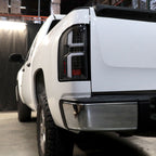 2007-2013 Chevrolet Silverado 1500/ 2007-2014 Silverado 2500HD/3500HD LED Tail Lights with White LED Bar (Matte Black Housing/Clear Lens)