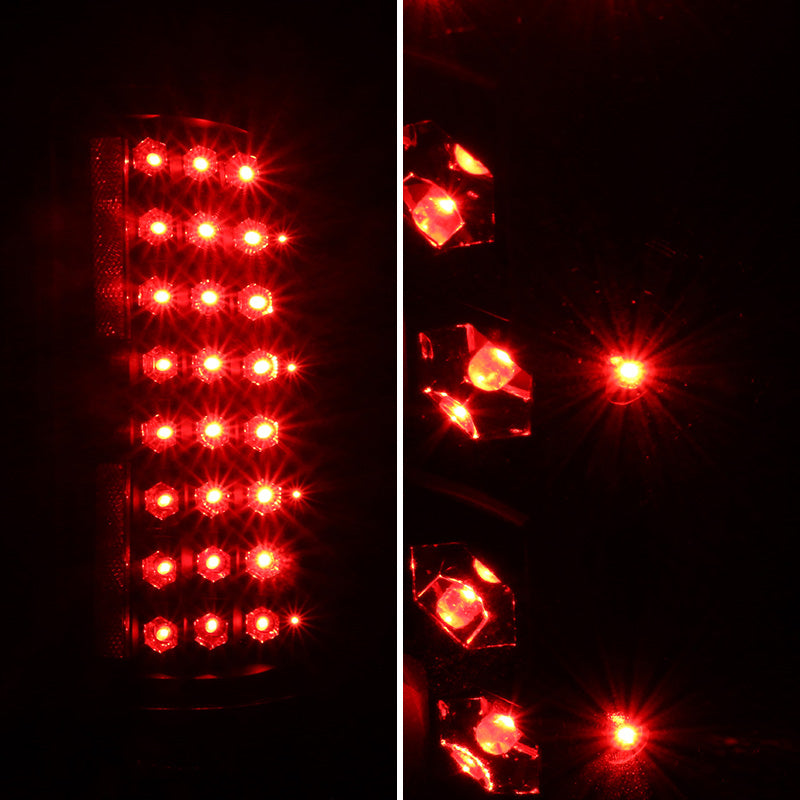 2007-2014 Chevrolet Silverado LED Tail Lights - OZ (Matte Black Housing/Clear Lens)