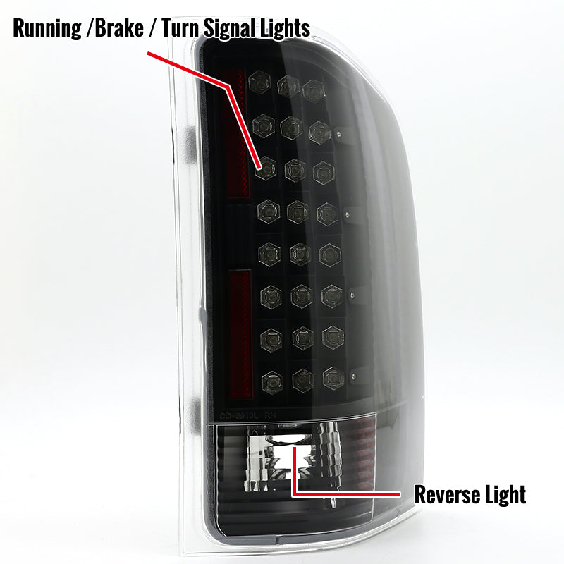 2007-2014 Chevrolet Silverado LED Tail Lights - OZ (Matte Black Housing/Clear Lens)