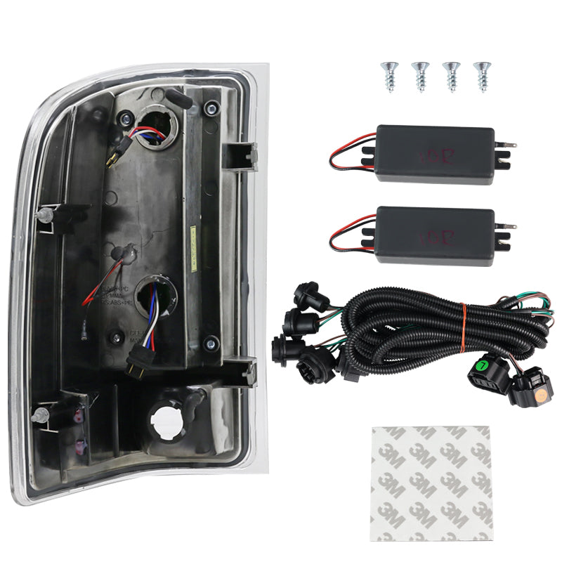 2007-2014 Chevrolet Silverado LED Tail Lights - OZ (Matte Black Housing/Clear Lens)