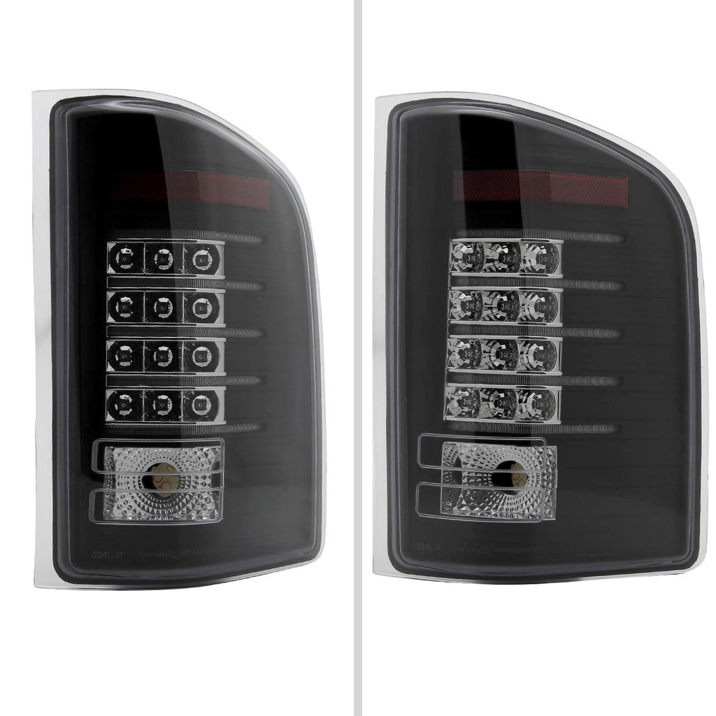 2007-2014 Chevrolet Silverado 1500 2500HD 3500HD LED Tail Lights (Matte Black Housing/Clear Lens)