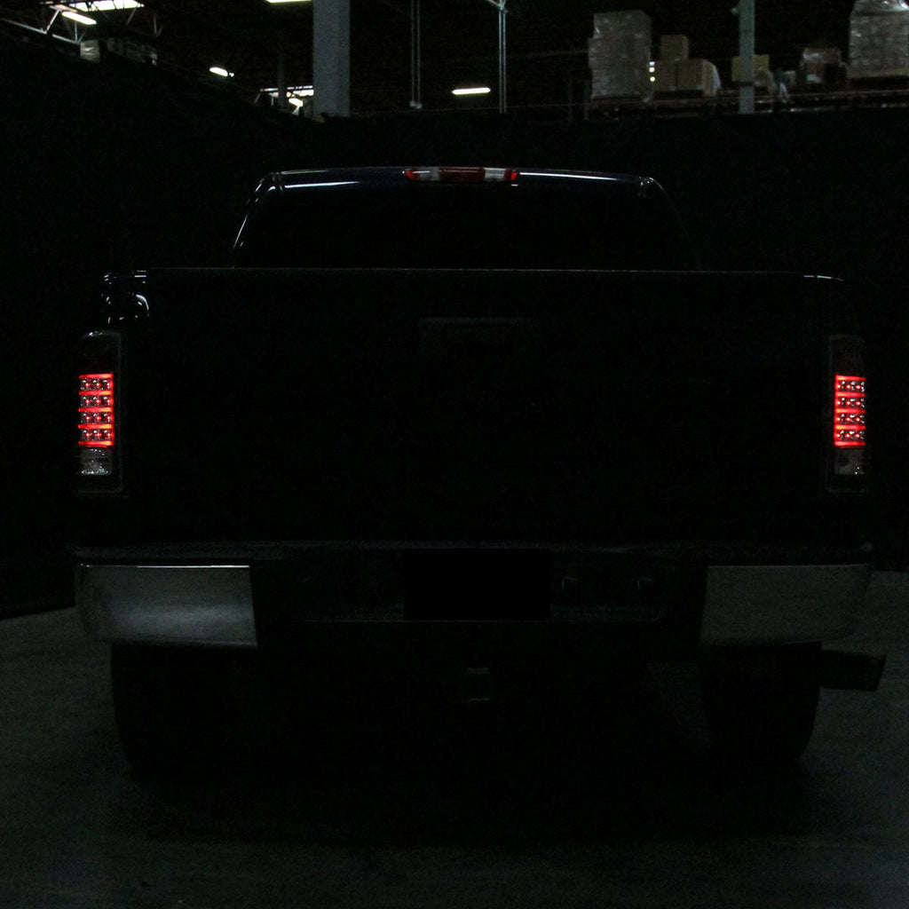 2007-2014 Chevrolet Silverado 1500 2500HD 3500HD LED Tail Lights (Matte Black Housing/Clear Lens)
