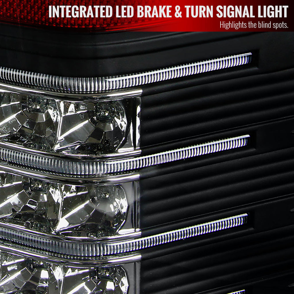 2007-2014 Chevrolet Silverado 1500 2500HD 3500HD LED Tail Lights (Matte Black Housing/Clear Lens)