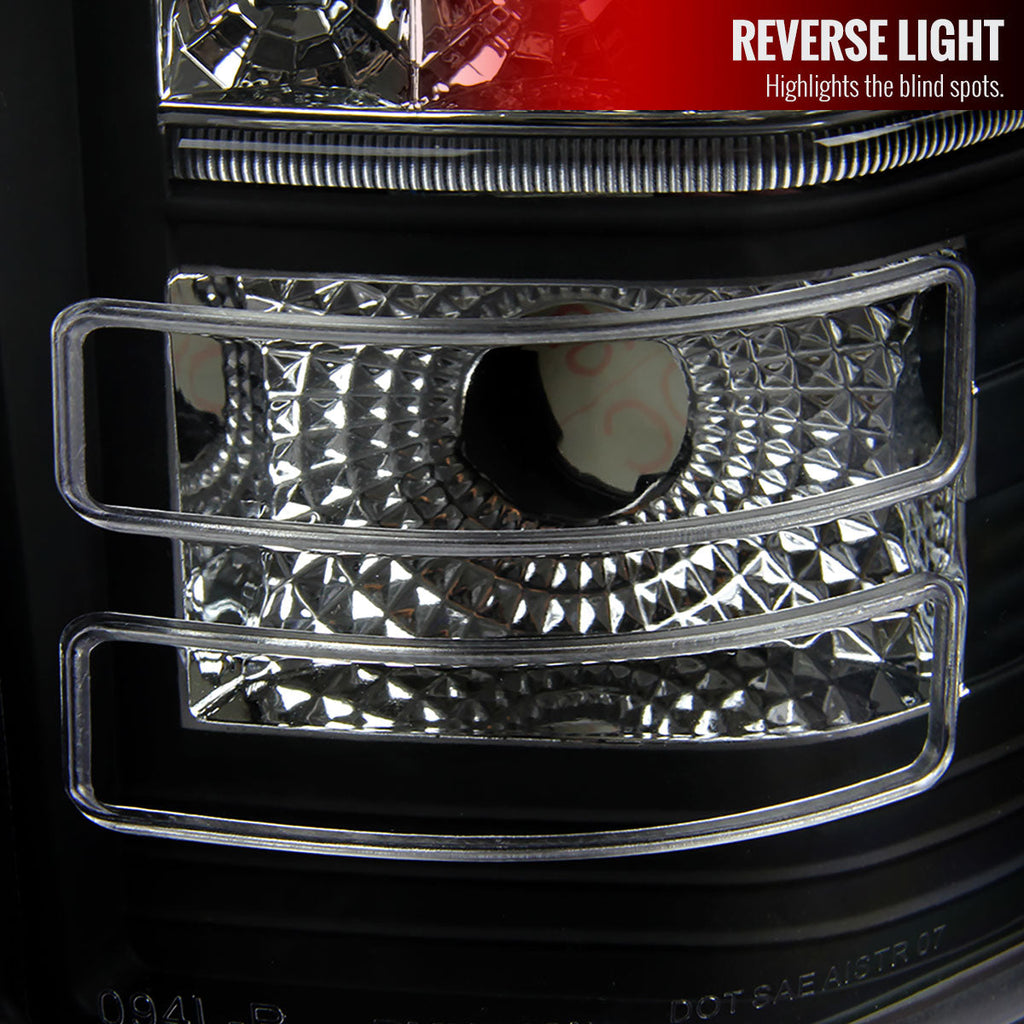 2007-2014 Chevrolet Silverado 1500 2500HD 3500HD LED Tail Lights (Matte Black Housing/Clear Lens)