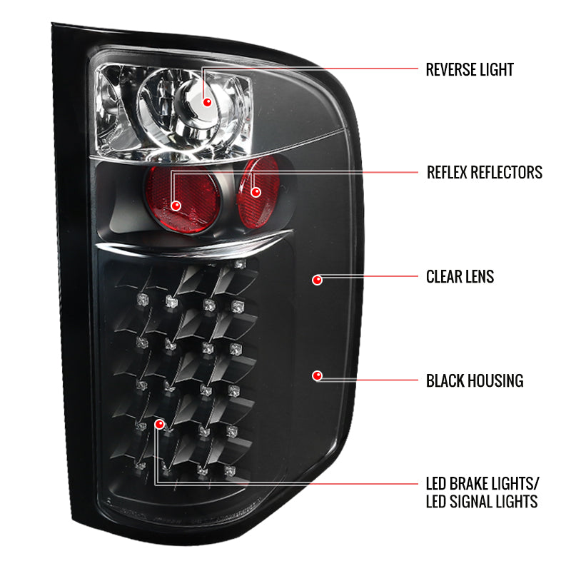 2007-2014 Chevrolet Silverado V2 LED Tail Lights (Matte Black Housing/Clear Lens)