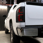 2007-2013 Chevrolet Silverado 1500/ 2007-2014 Silverado 2500HD/3500HD LED Tail Lights with Red LED Bar (Black Housing/Clear Lens)