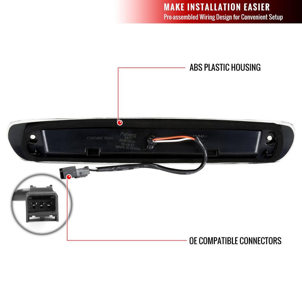 2007-2012 Chevrolet Silverado/ GMC Sierra LED 3rd Brake Light (Chrome Housing/Smoked Lens)
