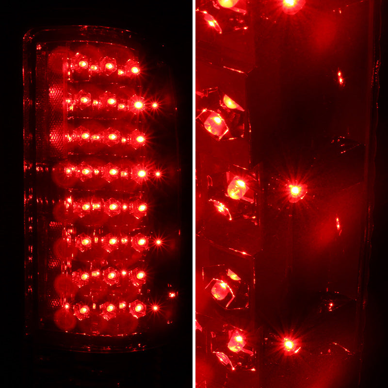 2007-2014 Chevrolet Silverado LED Tail Lights - OZ (Chrome Housing/Red Lens)