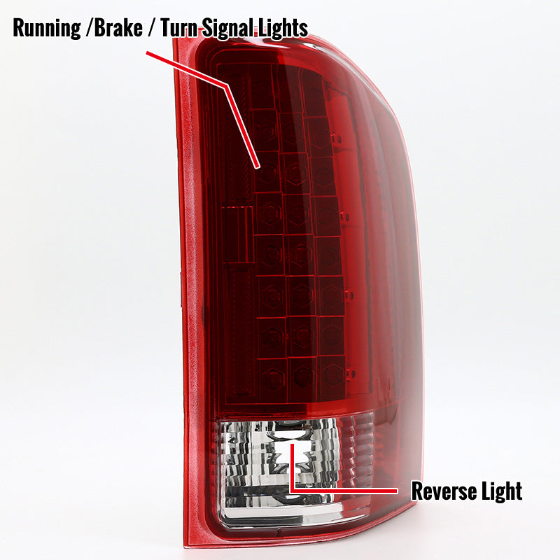 2007-2014 Chevrolet Silverado LED Tail Lights - OZ (Chrome Housing/Red Lens)