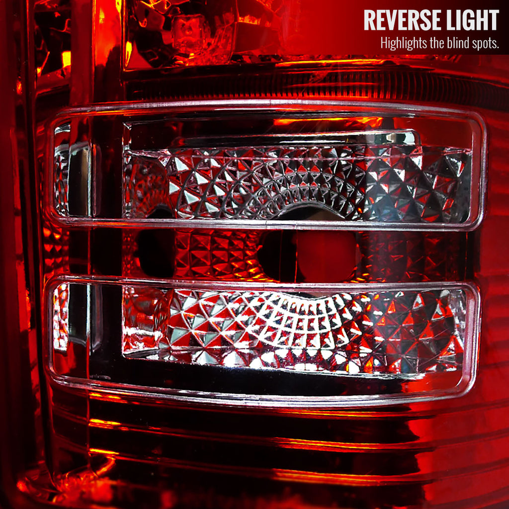 2007-2014 Chevrolet Silverado 1500 2500HD 3500HD LED Tail Lights (Chrome Housing/Red Lens)