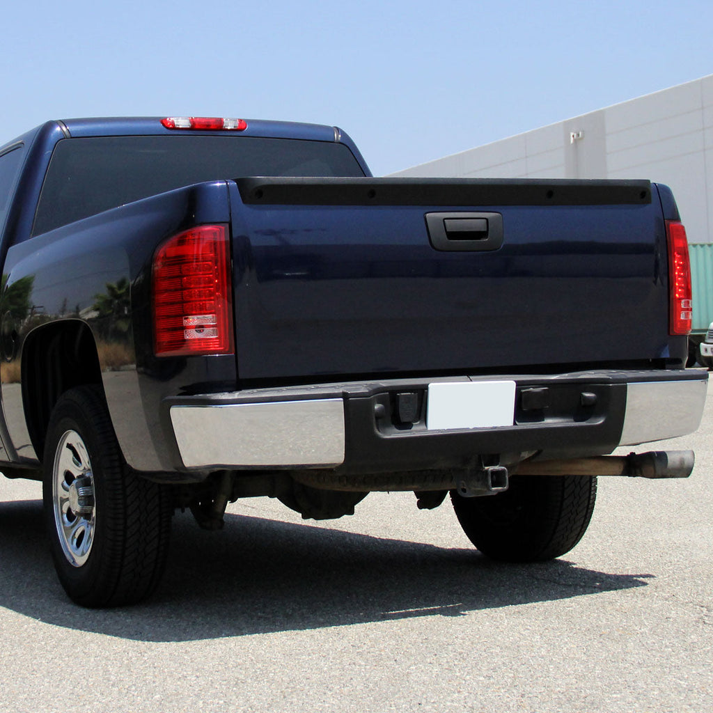 2007-2014 Chevrolet Silverado 1500 2500HD 3500HD LED Tail Lights (Chrome Housing/Red Lens)