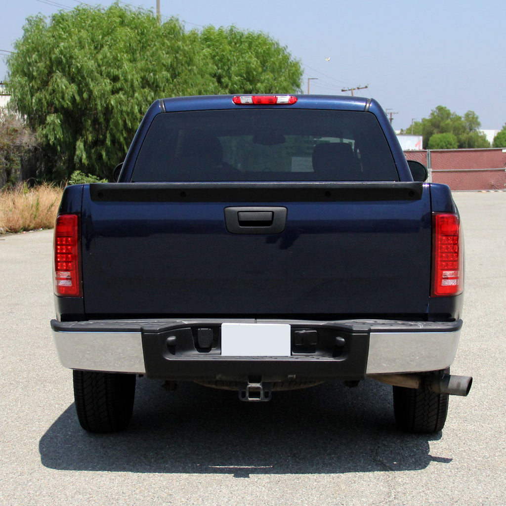 2007-2014 Chevrolet Silverado 1500 2500HD 3500HD LED Tail Lights (Chrome Housing/Red Lens)