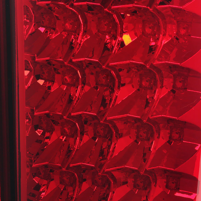 2007-2014 Chevrolet Silverado LED Tail Lights (Chrome Housing/Red Lens)