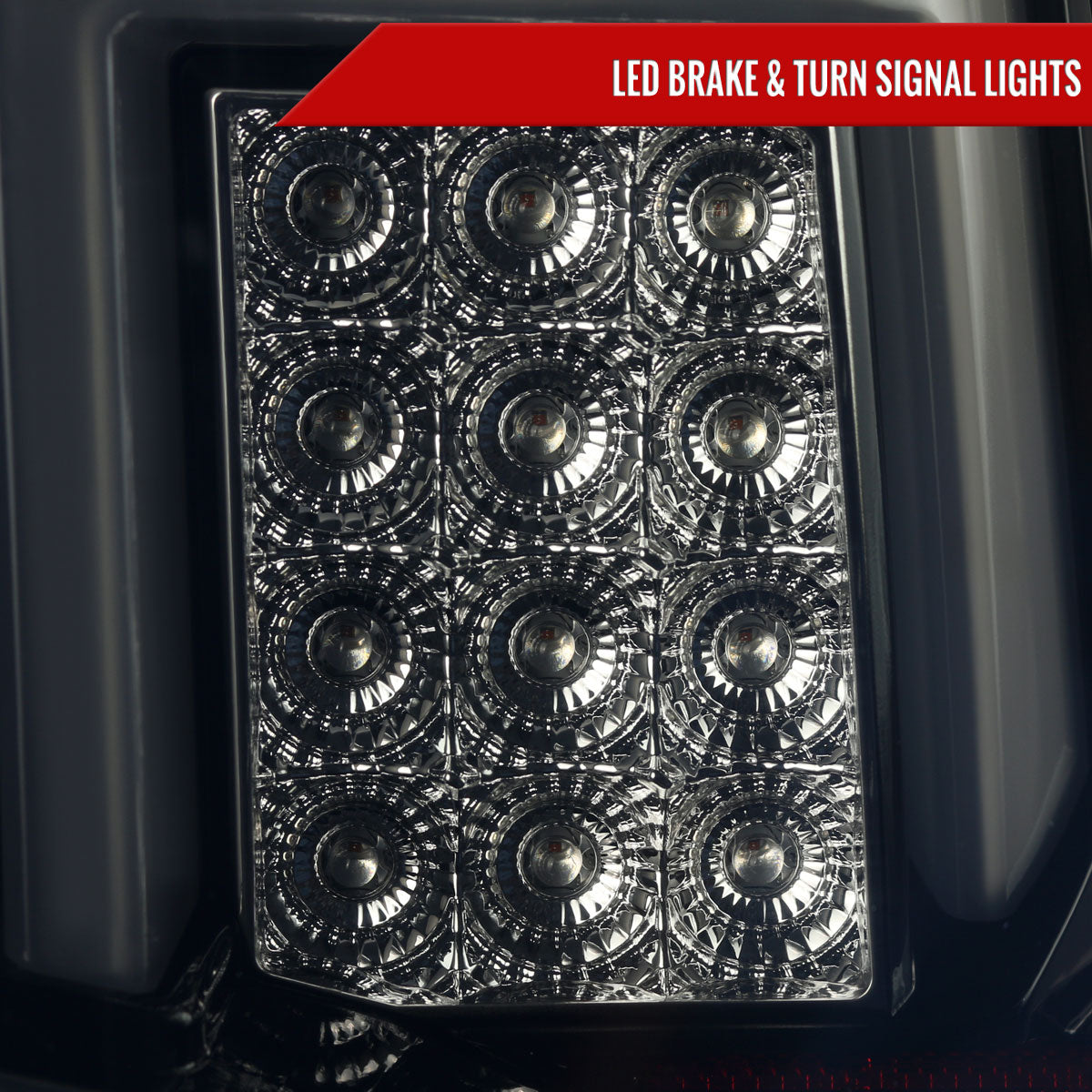 2014-2019 Chevrolet Silverado 1500/ 2015-2019 Silverado 2500HD 3500HD GMC Sierra 3500HD LED Tail Lights (Glossy Black Housing/Smoked Lens)