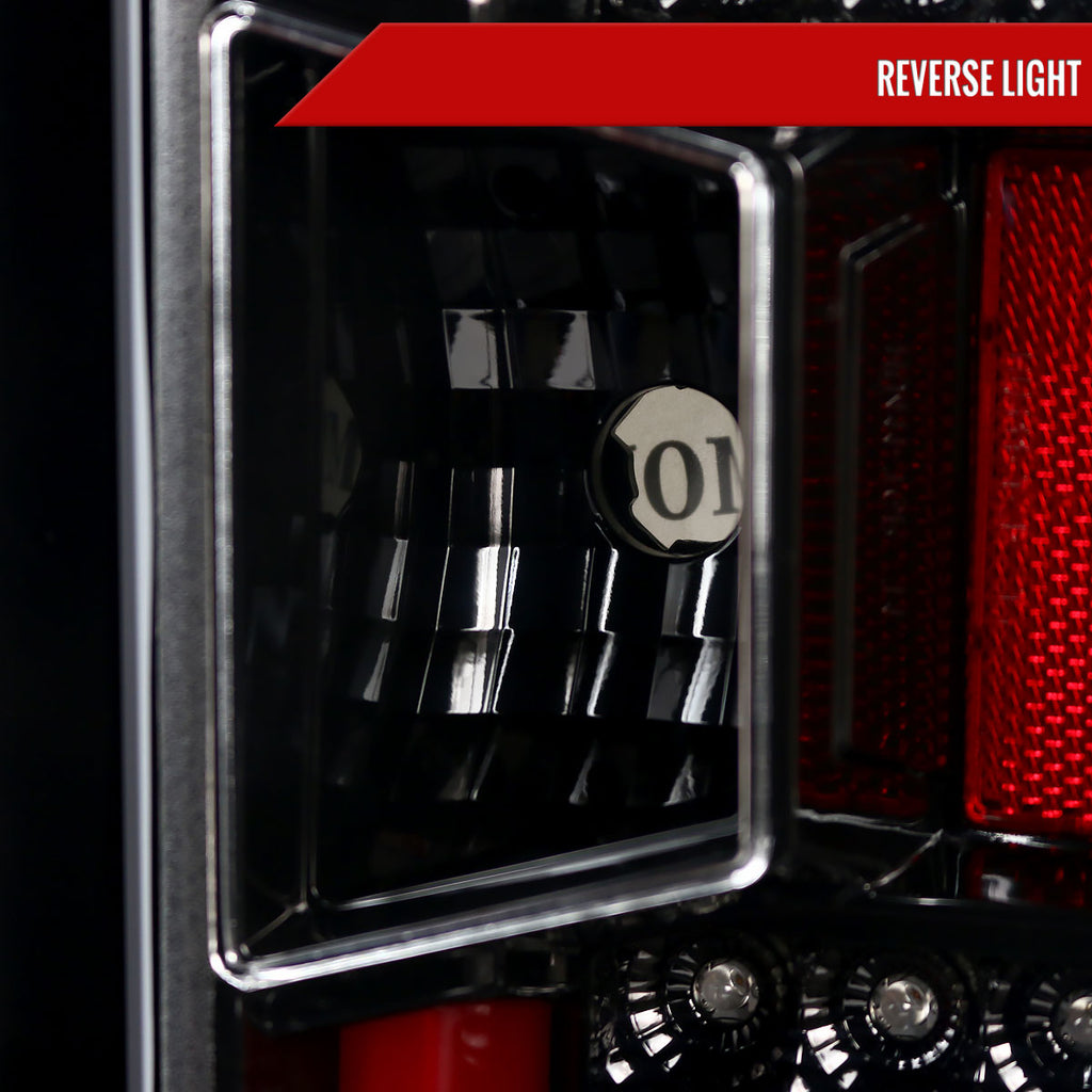 2014-2019 Chevrolet Silverado 1500/ 2015-2019 Silverado 2500HD 3500HD GMC Sierra 3500HD LED Tail Lights (Jet Black Housing/Clear Lens)