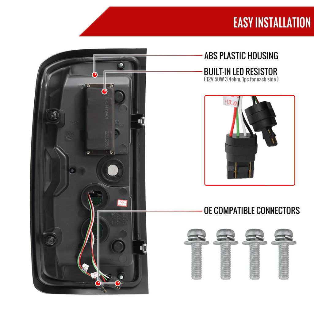 2014-2019 Chevrolet Silverado 1500/ 2015-2019 Silverado 2500HD 3500HD GMC Sierra 3500HD LED Tail Lights (Chrome Housing/Smoked Lens)