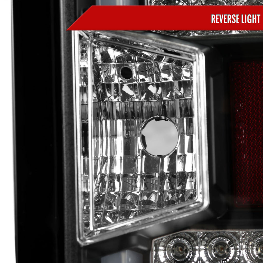 2014-2019 Chevrolet Silverado 1500/ 2015-2019 Silverado 2500HD 3500HD GMC Sierra 3500HD LED Tail Lights (Matte Black Housing/Clear Lens)