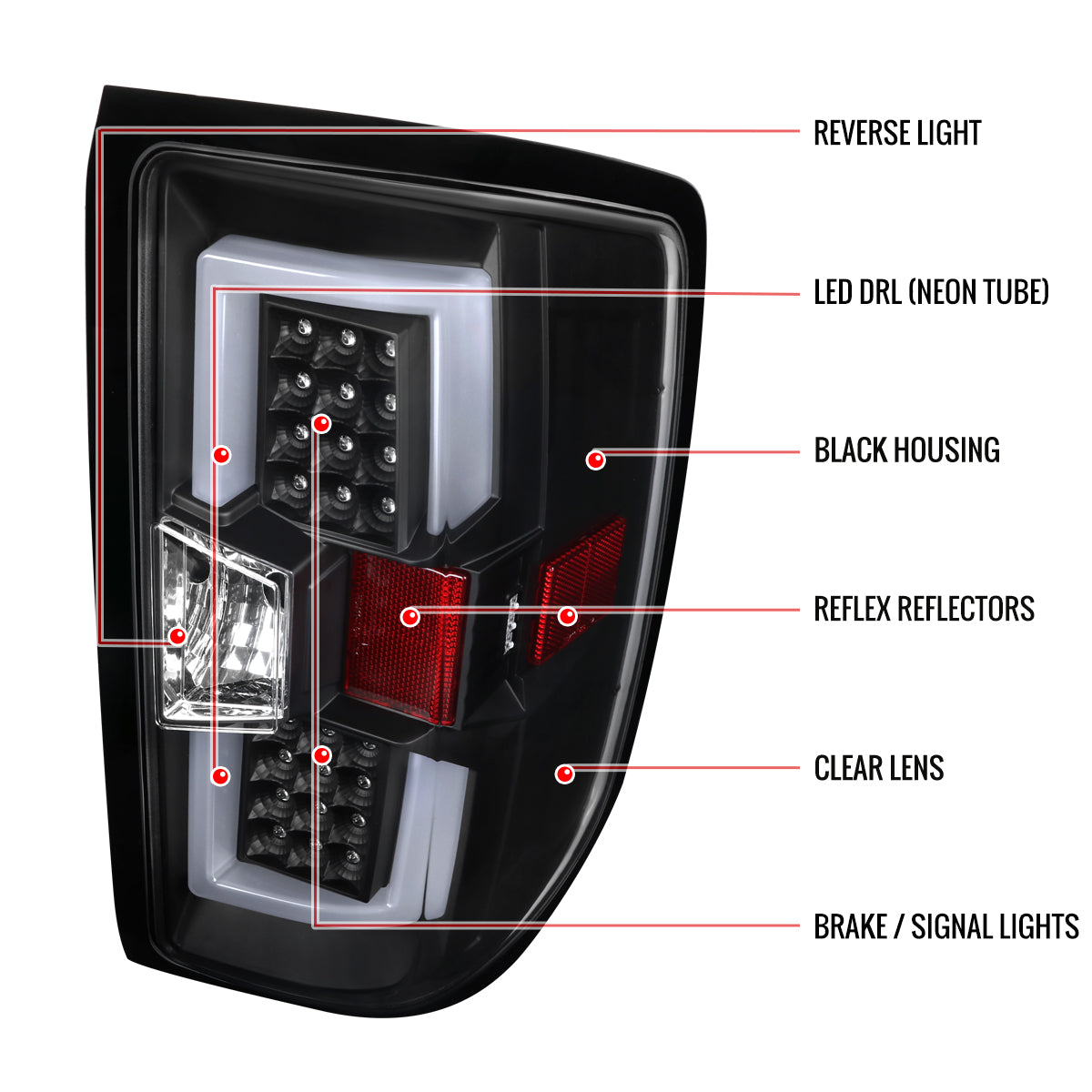 2014-2017 Chevrolet Silverado/ GMC Sierra 3500HD V2 LED Tail Lights (Chrome Housing/Clear Lens)