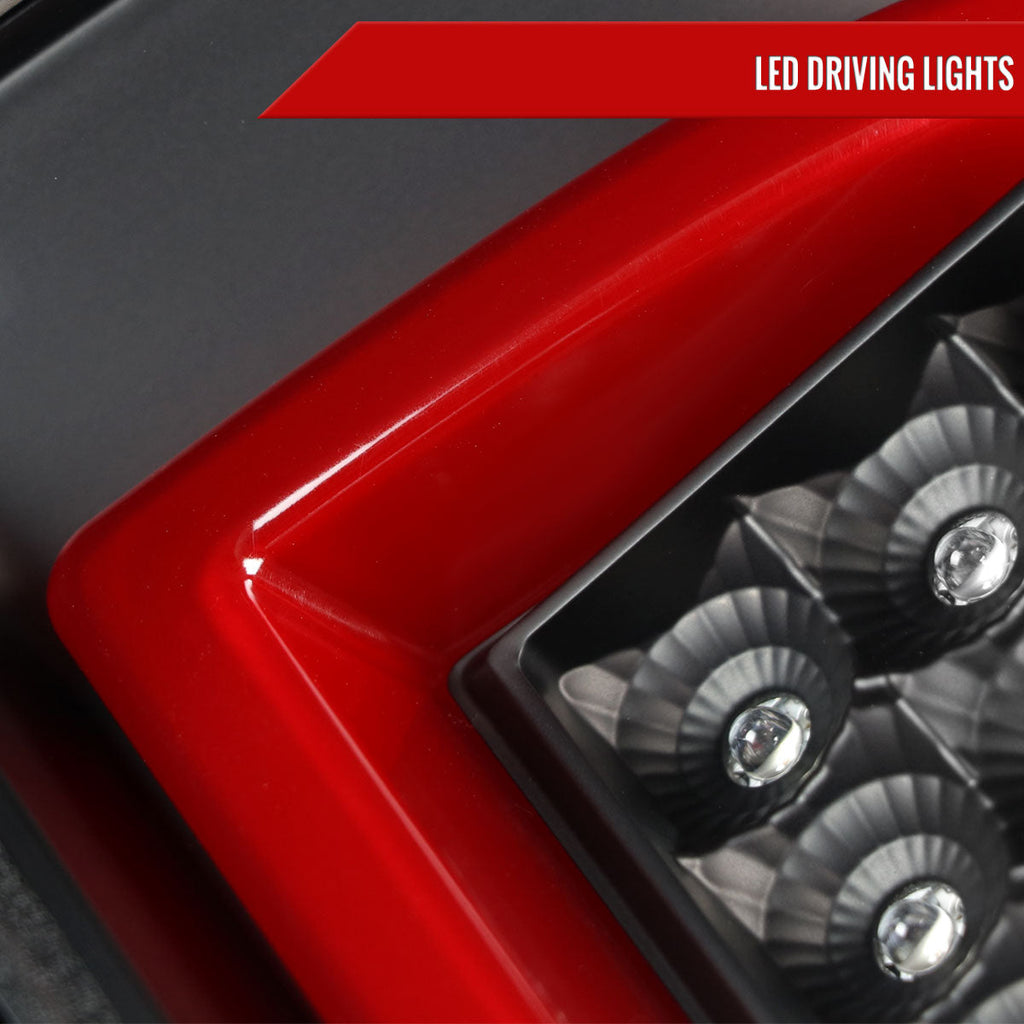 2014-2019 Chevrolet Silverado 1500/ 2015-2019 Silverado 2500HD 3500HD GMC Sierra 3500HD Red Bar LED Tail Lights (Black Housing/Clear Lens)