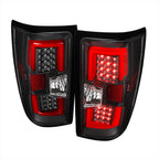 2014-2019 Chevrolet Silverado 1500/ 2015-2019 Silverado 2500HD 3500HD GMC Sierra 3500HD Red Bar LED Tail Lights (Black Housing/Clear Lens)