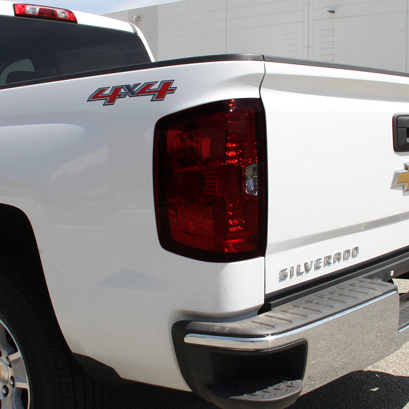 2014-2019 Chevrolet Silverado 1500/ 2015-2019 Silverado 2500HD 3500HD GMC Sierra 3500HD LED Tail Lights (Chrome Housing/Red Smoked Lens)