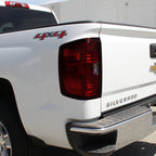 2014-2019 Chevrolet Silverado 1500/ 2015-2019 Silverado 2500HD 3500HD GMC Sierra 3500HD LED Tail Lights (Chrome Housing/Red Smoked Lens)