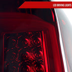 2014-2019 Chevrolet Silverado 1500/ 2015-2019 Silverado 2500HD 3500HD GMC Sierra 3500HD LED Tail Lights (Chrome Housing/Red Smoked Lens)