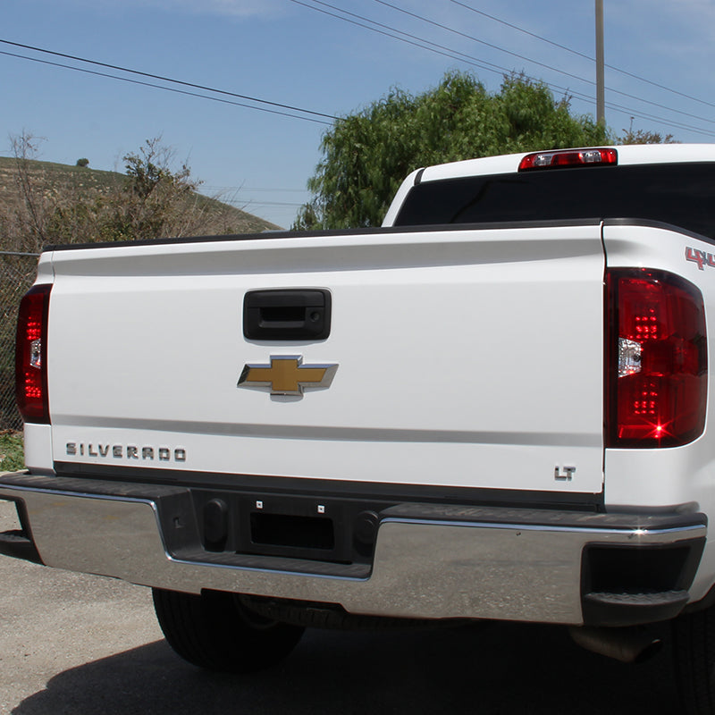 2014-2019 Chevrolet Silverado 1500/ 2015-2019 Silverado 2500HD 3500HD GMC Sierra 3500HD LED Tail Lights (Chrome Housing/Red Lens)