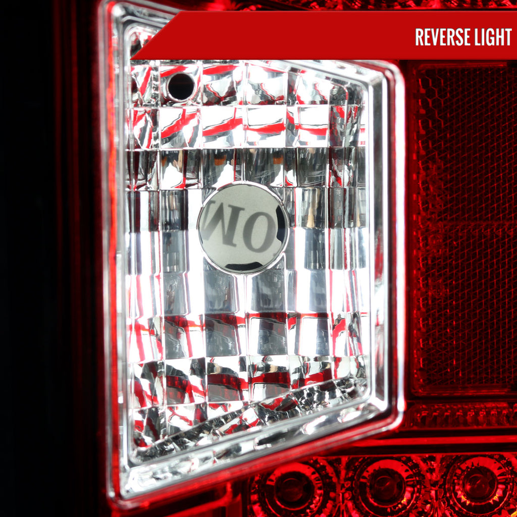 2014-2019 Chevrolet Silverado 1500/ 2015-2019 Silverado 2500HD 3500HD GMC Sierra 3500HD LED Tail Lights (Chrome Housing/Red Lens)