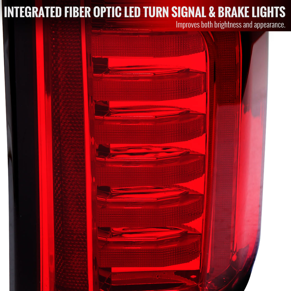 2019-2026 Chevrolet Silverado 1500 / 2020-2023 Silverado 2500HD/3500HD LED Tail Lights (Chrome Housing/Red Lens)
