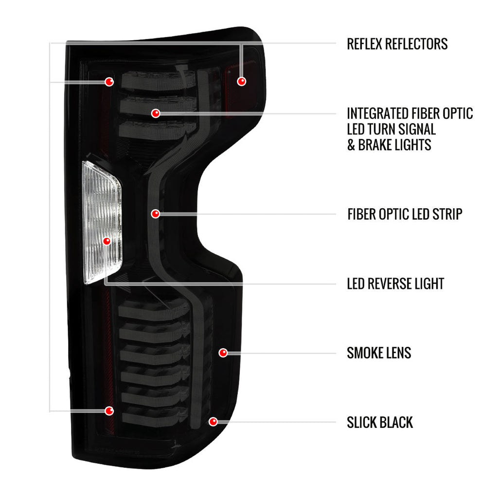 2019-2026 Chevrolet Silverado 1500 / 2020-2023 Silverado 2500HD/3500HD LED Tail Lights (Matte Black Housing/Smoked Lens)