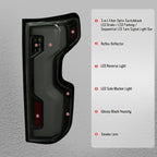 2019-2026 Chevrolet Silverado 1500 / 2020-2023 Silverado 2500HD/3500HD Full LED Switchback Sequential Tail Lights (Glossy Black Housing / Smoked Lens)