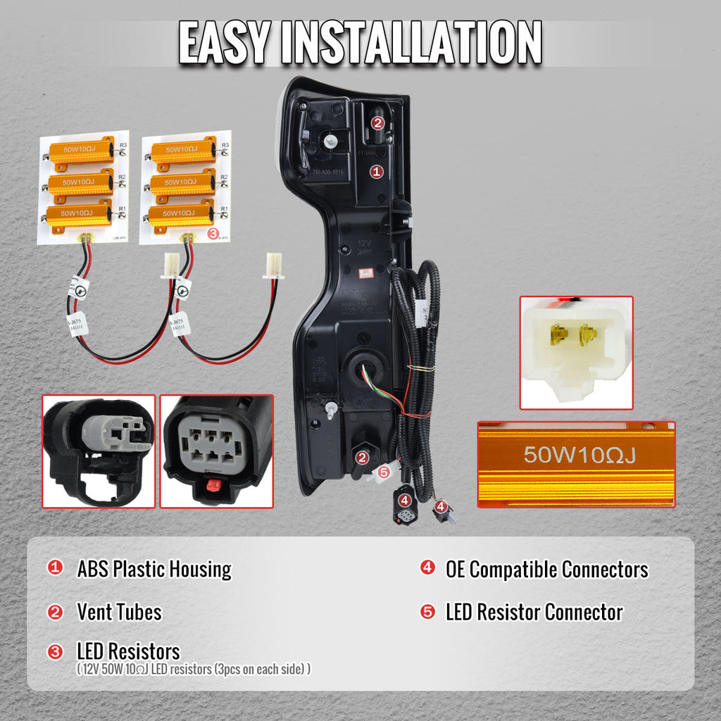 2019-2026 Chevrolet Silverado 1500 / 2020-2023 Silverado 2500HD/3500HD Full LED Switchback Sequential Tail Lights (Black Housing / Smoked Lens)