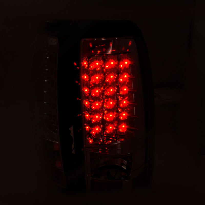 1999-2002 Chevrolet Silverado/ 1999-2006 GMC Sierra LED Tail Lights (Chrome Housing/Clear Lens)