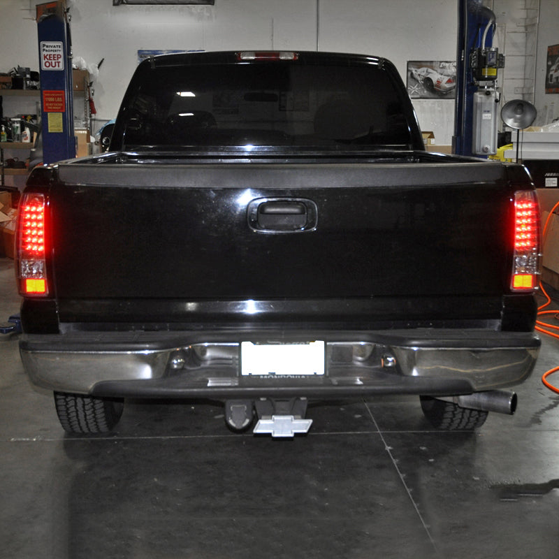 1999-2002 Chevrolet Silverado/ 1999-2006 GMC Sierra LED Tail Lights (Chrome Housing/Clear Lens)