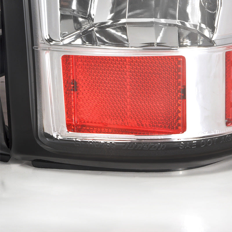 1999-2002 Chevrolet Silverado/ 1999-2006 GMC Sierra LED Tail Lights (Chrome Housing/Clear Lens)